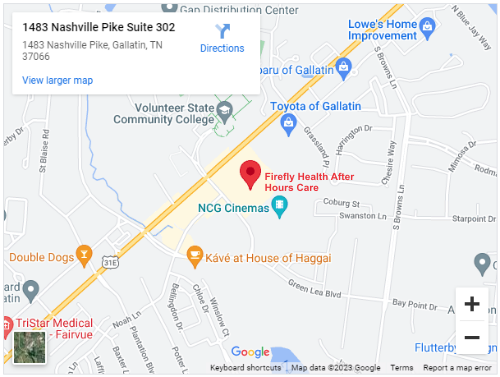Get Directions to Firefly Health After Hours Urgent Care in Gallatin, TN